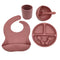 Set Completo de Alimentación Infantil con Babero y Vaso de Silicona
