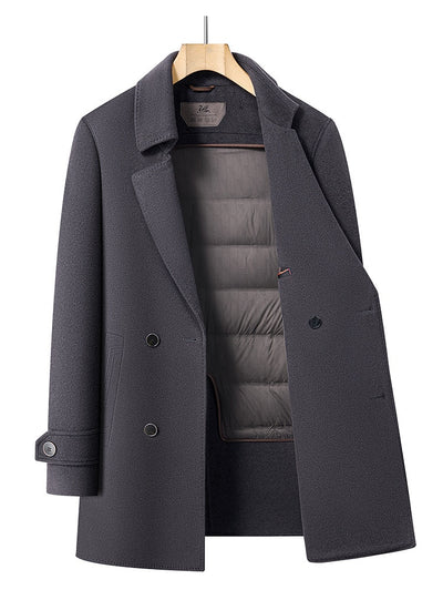 Abrigo de Lana Reversible para Hombre - Cuello de Traje Medio Largo - Image 14
