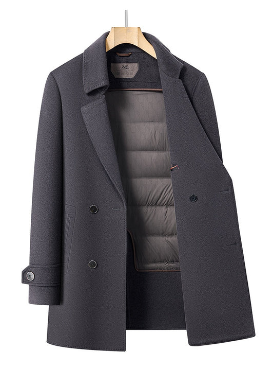 Abrigo de Lana Reversible para Hombre - Cuello de Traje Medio Largo - Image 14
