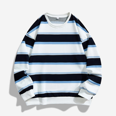 Sudadera Hombre Rayas Otoño - Cuello Redondo Holgada - Image 8