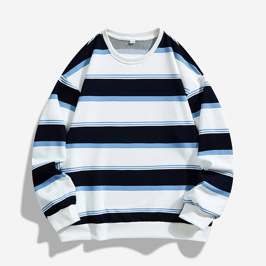 Sudadera Hombre Rayas Otoño - Cuello Redondo Holgada - Image 8