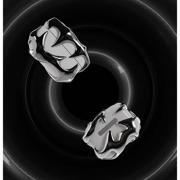Carcasa de Auricular Plateada Metálica Brillante