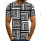 Playera Casual con Estampado 3D Remolino Digital Cuello Redondo
