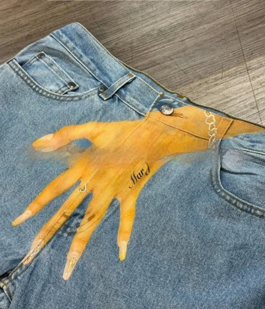 Jeans Estampados Personalizados con Diseño de Dedos - Image 8