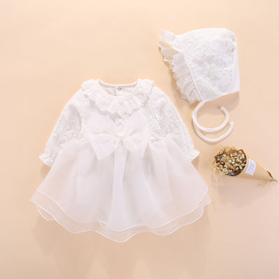Vestido Princesa de Manga Larga para Bebé con Tiara