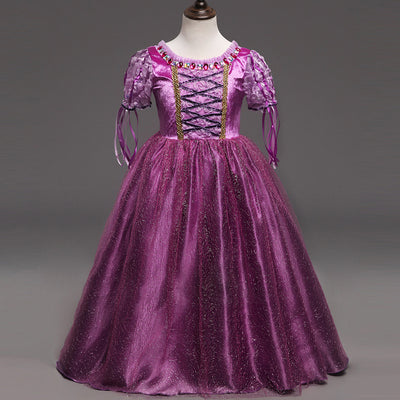 Vestido Princesa Niña Elegante Color Sólido