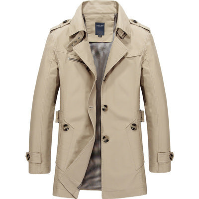 Abrigo Trench Casual para Hombre de Largo Medio - Image 10