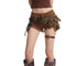 Women's Army Green Washed Denim Shorts with Belt
