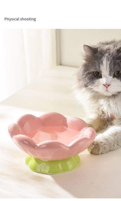 Comedero Elevado para Gatos de Cerámica Rosa - Diseño Inclinado Anti-Vómito y Fatiga de Bigotes - Image 18