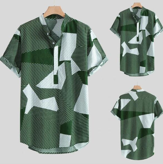 Camisa Casual Hawaii Hombre Cuello Mao Verano Transpirable - Image 10