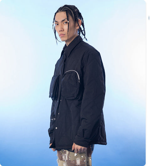 Chaqueta de Algodón Manga Larga para Hombre - Colores Sólidos - Image 2