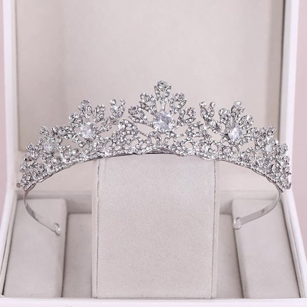 Diadema Corona Princesa con Cristales de Circón para Cumpleaños