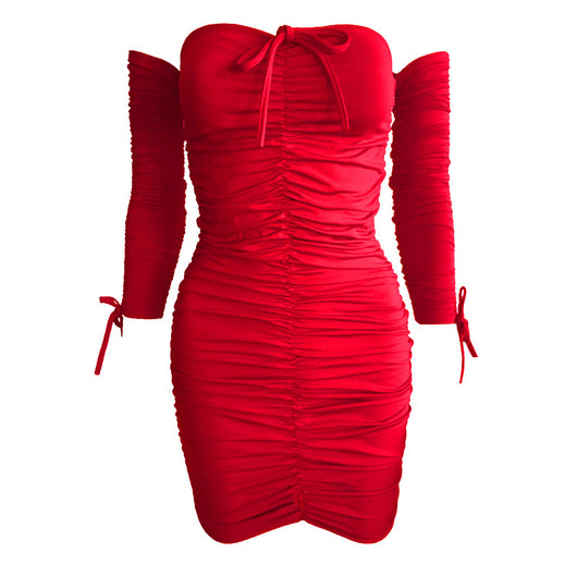 Vestido Tubo Elegante de Un Hombro con Manga Larga - Image 20