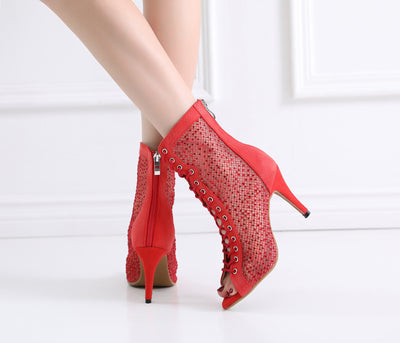 Tacones Altos Hueco Rojo para Baile Latino de Verano - Image 4