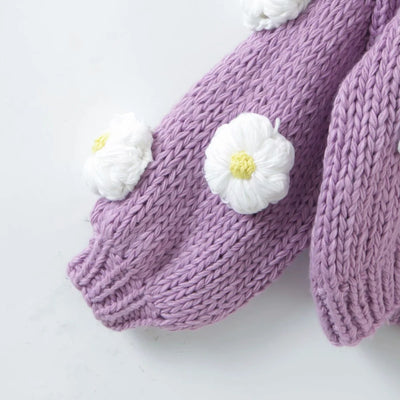 Cardigan Tejido a Mano con Flores 3D - Suéter Crochet Slim para Mujer - Image 9