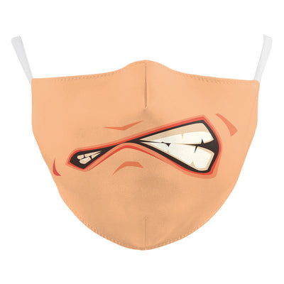 Halloween funny face mask with a digital print of a stitched-up face and yellow teeth, featuring ear hooks. - Image 31