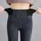 Jeans Skinny de Cintura Alta con Forro Polar Cálido y Cintura Elástica