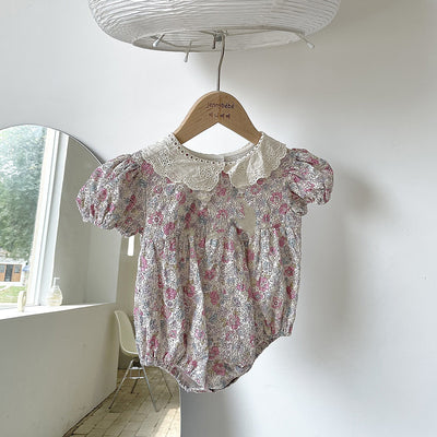 Enterizo Floral para Bebé con Cuello Muñeca y Mangas Abullonadas - Image 5