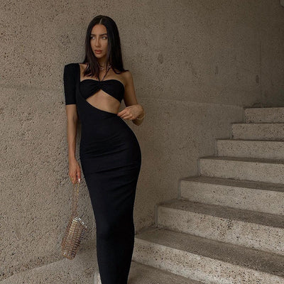 Vestido Halter con Pecho Envuelto - Colección Primavera Europeo para Mujer - Image 3