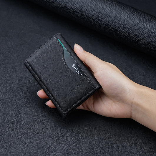 Billetera Magnética Tri-Fold de Cuero con Soporte para Tarjetas - Image 13