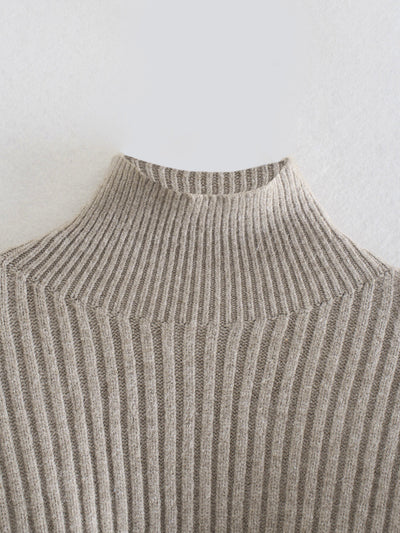 Suéter de Punto con Cuello Bajo y Rayas Verticales para Mujer - Image 4