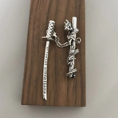 Dije de Plata Esterlina Espada Punk Hip Hop Retro Urbano