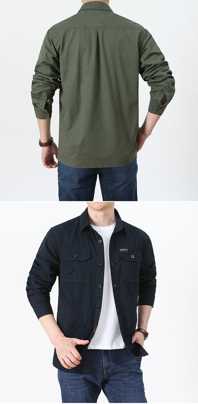 Camisa Manga Larga Casual Hombre Talla Grande - Ligera Cuatro Estaciones - Image 16