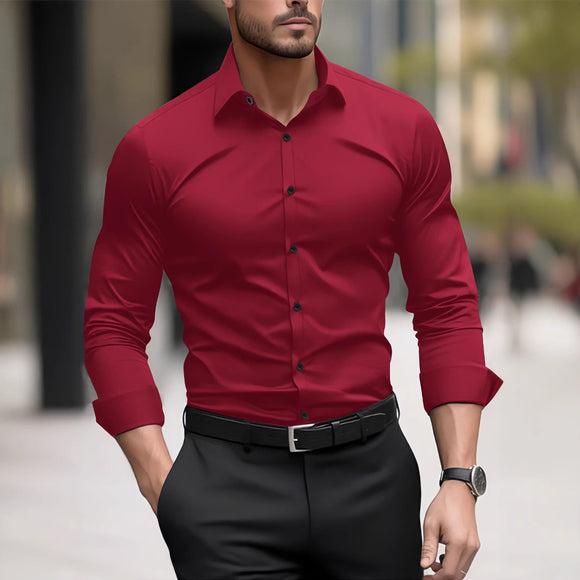 Camisa Casual Ejecutiva de Manga Larga en Tono Pigmentado