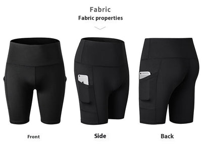 Shorts Deportivos Cintura Alta con Bolsillos Diagonales - Mallas de Entrenamiento Secado Rápido - Image 21