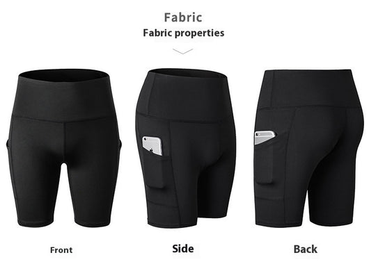 Shorts Deportivos Cintura Alta con Bolsillos Diagonales - Mallas de Entrenamiento Secado Rápido - Image 21