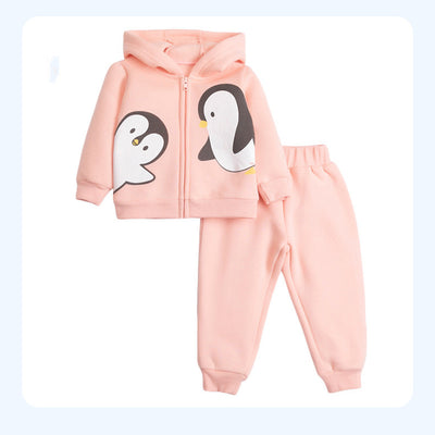Conjunto de Forro Polar para Niñas con Capucha y Manga Larga - Image 6