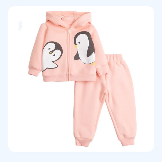 Conjunto de Forro Polar para Niñas con Capucha y Manga Larga - Image 6
