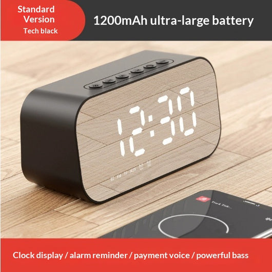 Altavoz Bluetooth Portátil 2 en 1 con Reloj Despertador y Subwoofer - Image 7