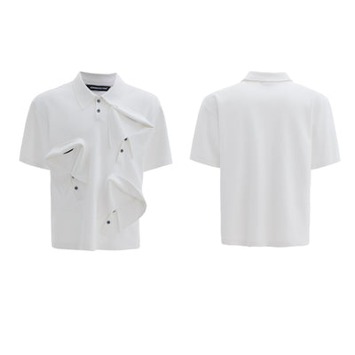 Polo Deconstruido de Algodón con Cuello Múltiple - Manga Corta - Image 2