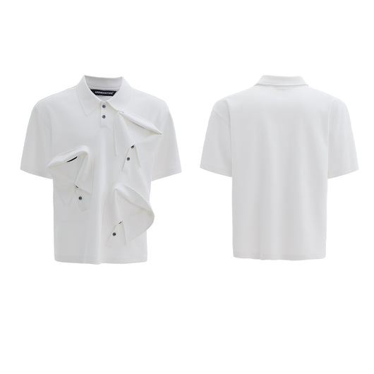 Polo Deconstruido de Algodón con Cuello Múltiple - Manga Corta - Image 2