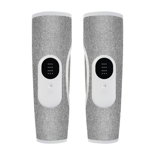 Pair of gray wireless leg massagers with heating, air pressure, and vibration functions for relaxation. - Image 12