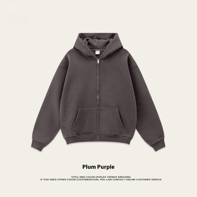 Sudadera con Capucha Polar de Colores Sólidos Holgada y Cómoda para Deportes - Image 8