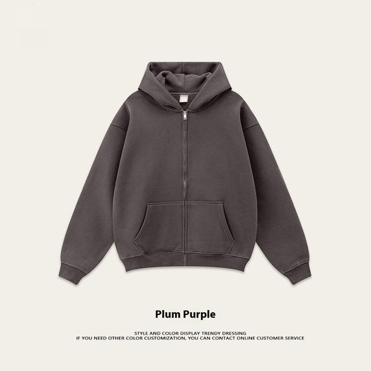 Sudadera con Capucha Polar de Colores Sólidos Holgada y Cómoda para Deportes - Image 8