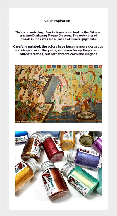 Polvo de Plata Mineral Perla Acuarela - Pintura Thangka Tradicional - Image 10