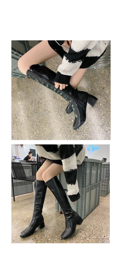 Botas Altas Knight de Tacón Grueso para Mujer - Image 8
