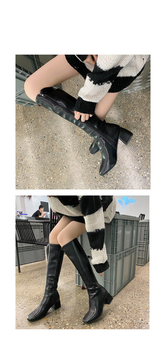 Botas Altas Knight de Tacón Grueso para Mujer - Image 8