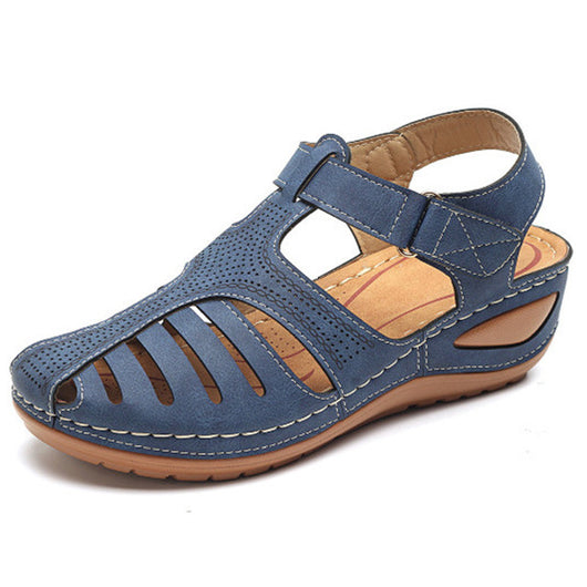 Sandalias Retro Talla Grande con Cuña y Punta Redonda - Image 7