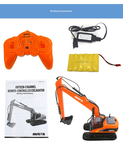Excavadora de Aleación Teledirigida con Control Remoto - Vehículo de Ingeniería Eléctrico para Niños - Image 11