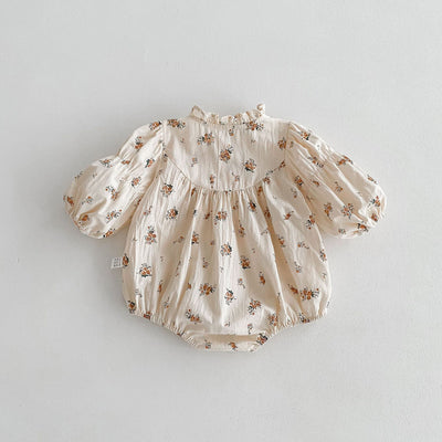 Blusa Infantil Primavera Estilo Coreano Floral Manga Larga - Image 9