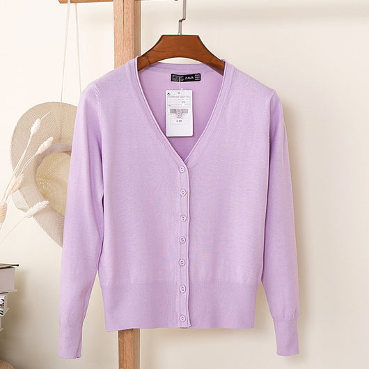 Cardigan Largo Mujer Cuello V Manga Larga - Image 36