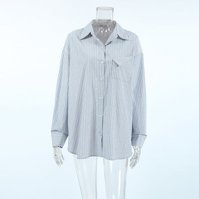 Camisa Manga Larga a Rayas con Detalles de Diamantes - Image 23