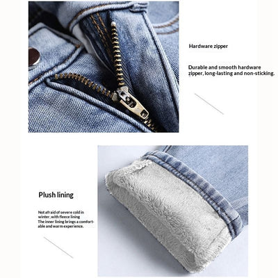 Jeans de Cintura Alta Ajustados para Mujer con Forro de Polar - Image 5