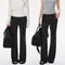 Pantalones Casuales Tejidos con Detalles de Encaje y Cordones
