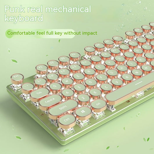 Teclado Mecánico Steampunk V20 con Cable - Diseño Industrial Retro - Image 5