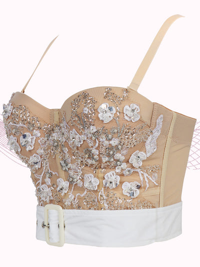 Blusa Camisola de Encaje con Lentejuelas y Bordados Beaded para Mujer - Image 5